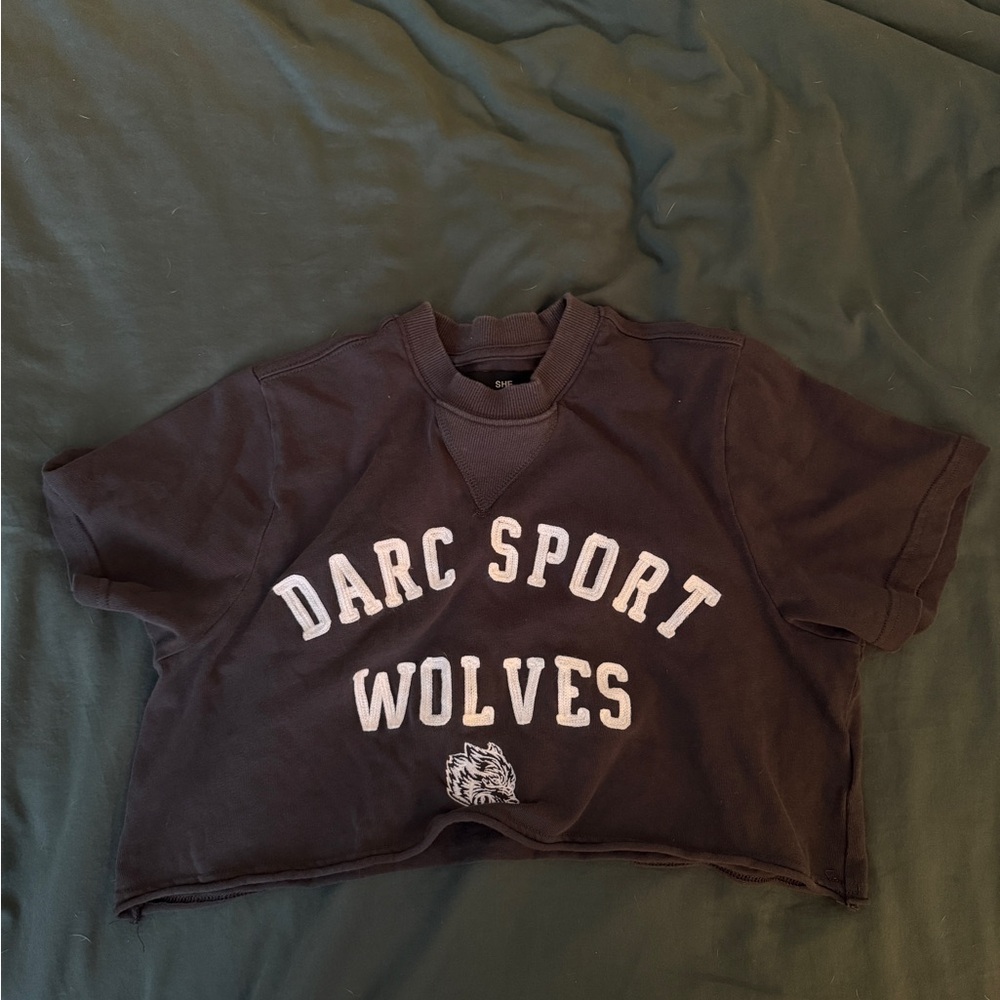 Darc Sport Black Crop Top with White Print